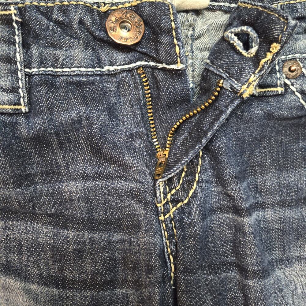 Silver Jeans Santorini Women's Size 29 Blue Straight Leg Stretch Denim Capri - Picture 16 of 16